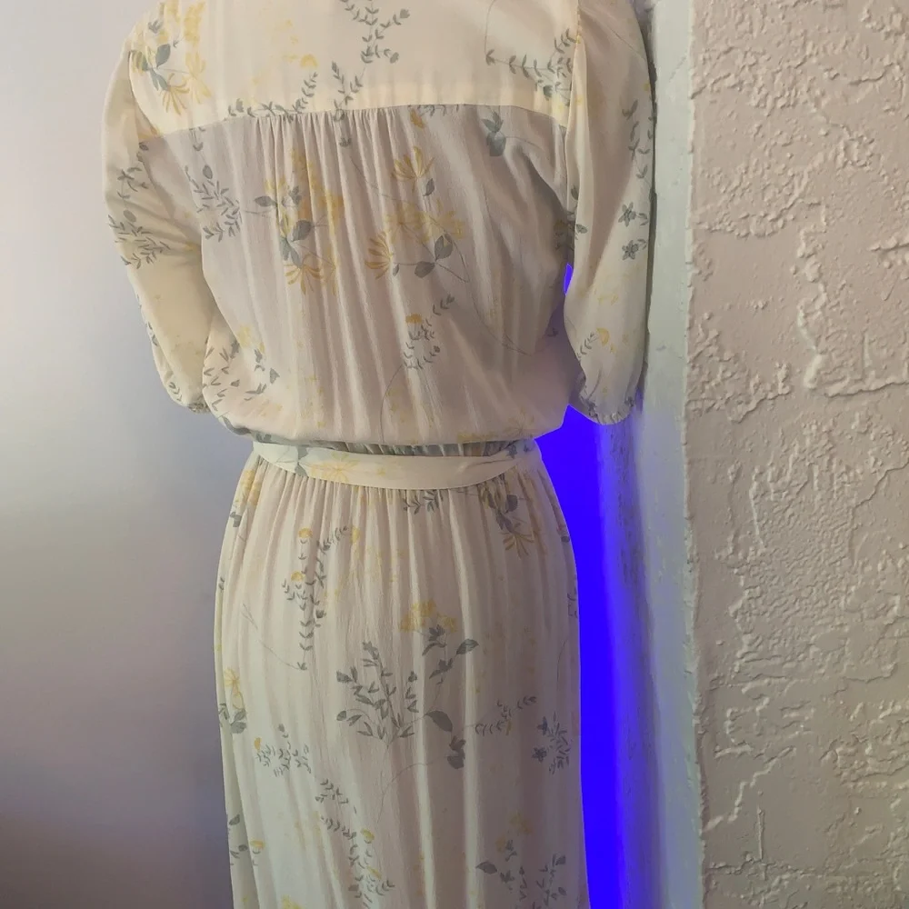 Lucky Sophie Maxi Pale Yellow Wrap Dress - Picture 4 of 7